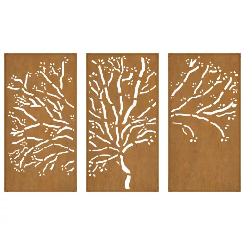  3 db famintás corten acél kerti faldísz 105 x 55 cm