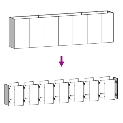  corten acél kerti magaságyás 280x40x80 cm