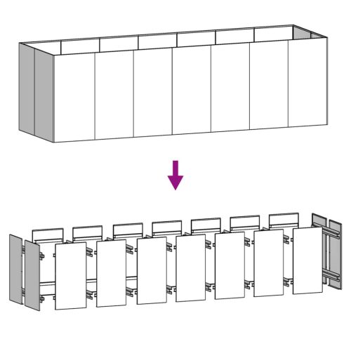  corten acél kerti magaságyás 280x80x80 cm