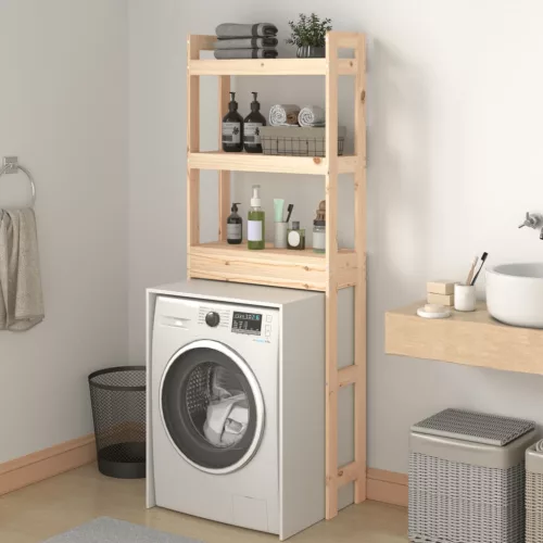  tömör fenyőfa fürdőszoba állvány 63x26x171 cm