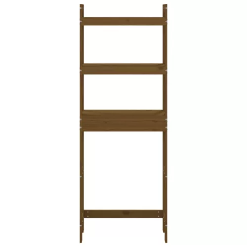  mézbarna tömör fenyőfa fürdőszoba állvány 63x26x171 cm