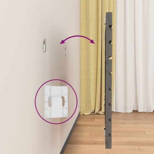  szürke tömör fenyőfa fali fejtámla 126 x 3 x 63 cm