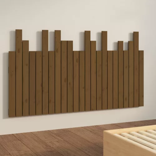  mézbarna tömör fenyőfa fali fejtámla 146,5 x 3 x 80 cm