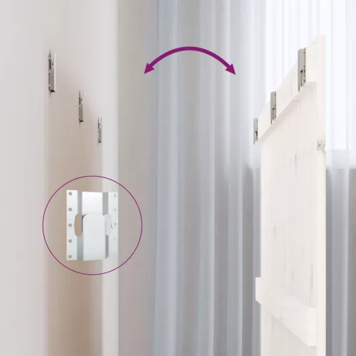  fehér tömör fenyőfa fali fejtámla 166x3x90 cm