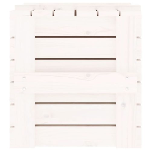  fehér tömör fenyőfa tárolóláda 58 x 40,5 x 42 cm