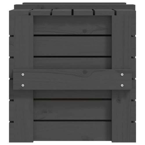  szürke tömör fenyőfa tárolóláda 58 x 40,5 x 42 cm