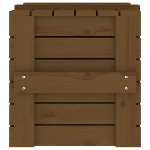  mézbarna tömör fenyőfa tárolóláda 58 x 40,5 x 42 cm