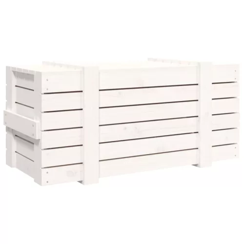  fehér tömör fenyőfa tárolóláda 91 x 40,5 x 42 cm