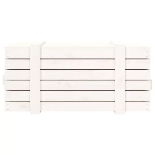  fehér tömör fenyőfa tárolóláda 91 x 40,5 x 42 cm