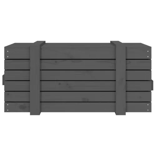  szürke tömör fenyőfa tárolóláda 91 x 40,5 x 42 cm