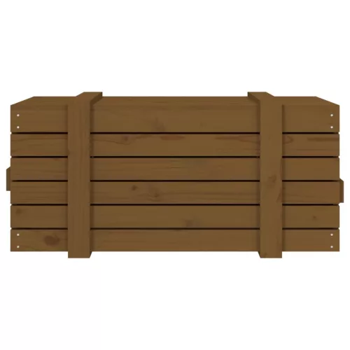  mézbarna tömör fenyőfa tárolóláda 91 x 40,5 x 42 cm