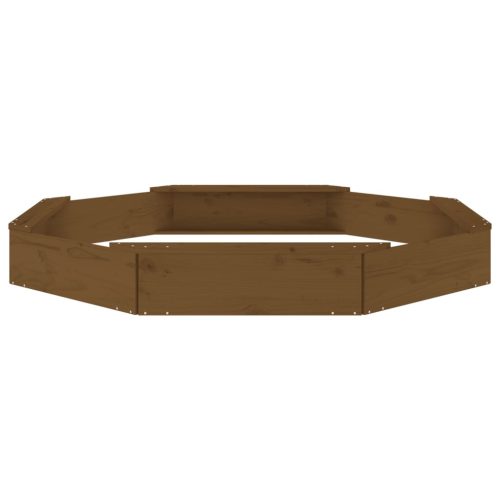  mézbarna nyolcszög alakú tömör fenyőfa homokozó ülésekkel