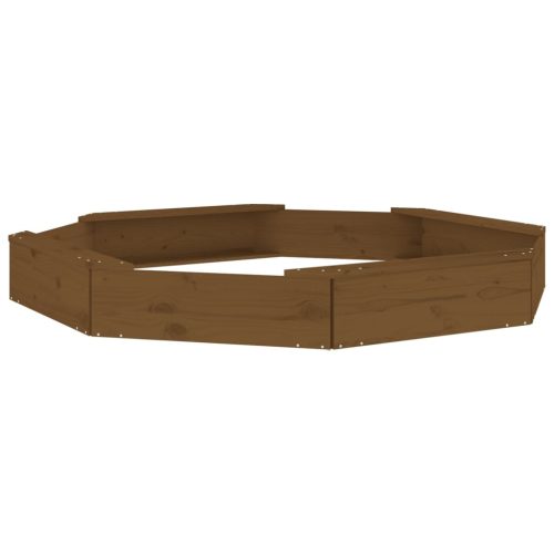  mézbarna nyolcszög alakú tömör fenyőfa homokozó ülésekkel