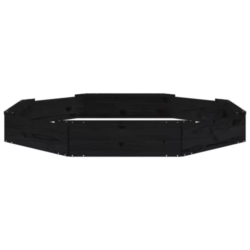  fekete nyolcszög alakú tömör fenyőfa homokozó ülésekkel