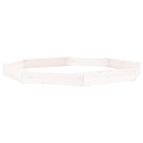  fehér nyolcszögű tömör fenyőfa homokozó ülésekkel