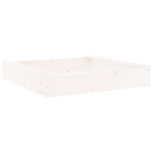  fehér négyszög alakú tömör fenyőfa homokozó ülésekkel