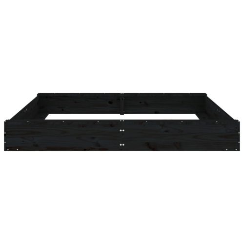  fekete négyszögű tömör fenyőfa homokozó ülésekkel