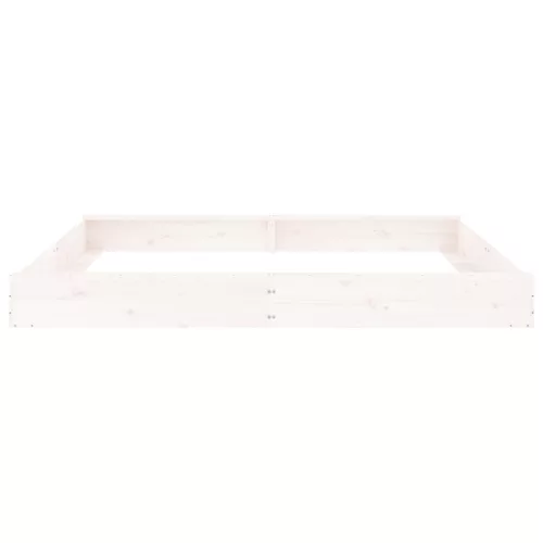  fehér négyszög alakú tömör fenyőfa homokozó ülésekkel