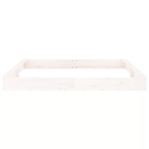  fehér négyszög alakú tömör fenyőfa homokozó ülésekkel