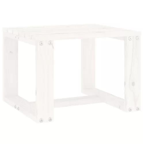  fehér tömör fenyőfa kerti kisasztal 40x38x28,5 cm