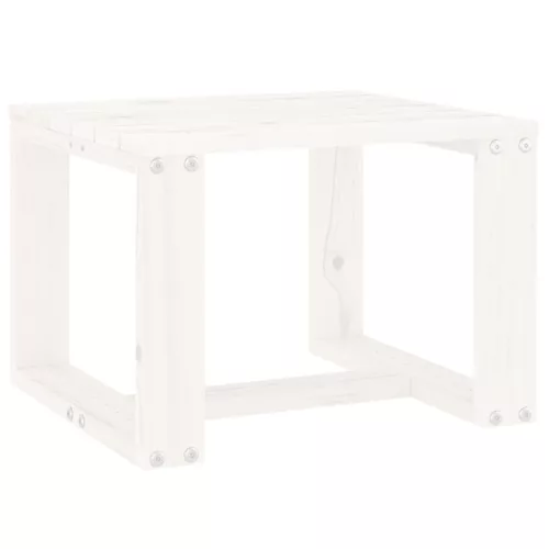  fehér tömör fenyőfa kerti kisasztal 40x38x28,5 cm