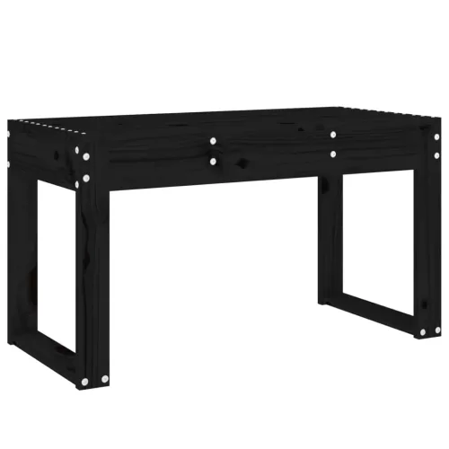  fekete tömör fenyőfa kerti pad 80x38x45 cm