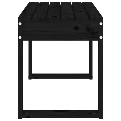  fekete tömör fenyőfa kerti pad 80x38x45 cm