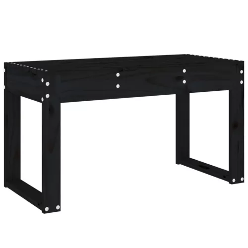  fekete tömör fenyőfa kerti pad 80x38x45 cm