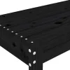  fekete tömör fenyőfa kerti pad 80x38x45 cm