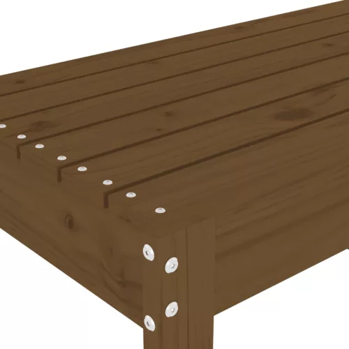  mézbarna tömör fenyőfa kerti pad 110x38x45 cm