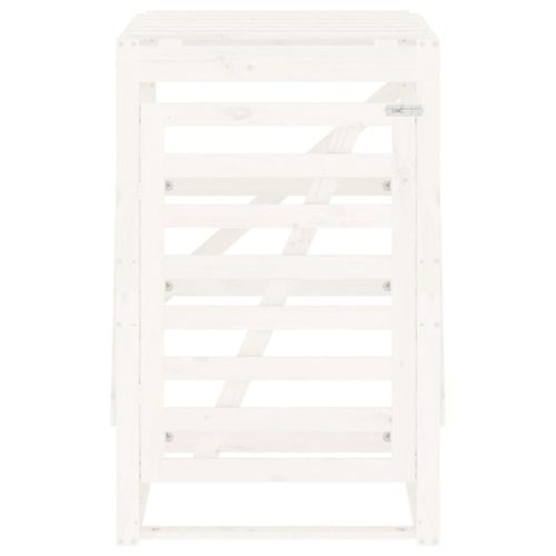  fehér tömör fenyőfa szemeteskuka tároló 84x90x128,5 cm