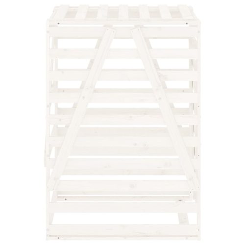  fehér tömör fenyőfa szemeteskuka tároló 84x90x128,5 cm