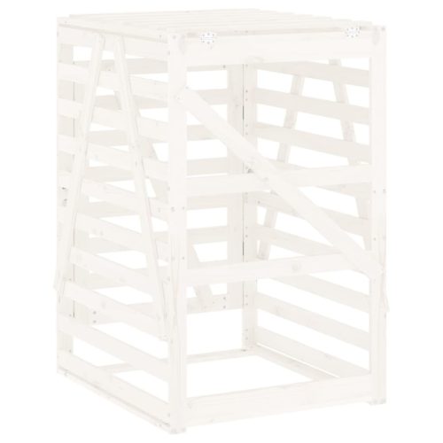  fehér tömör fenyőfa szemeteskuka tároló 84x90x128,5 cm