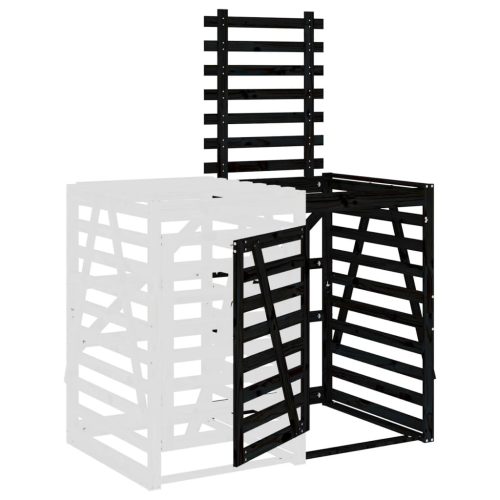  fekete tömör fenyőfa szemeteskuka tároló hosszabbító