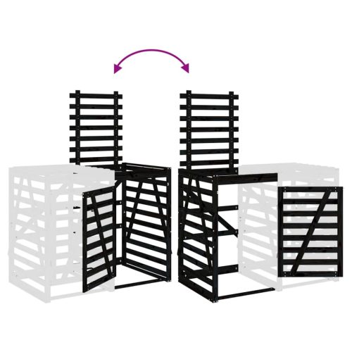  fekete tömör fenyőfa szemeteskuka tároló hosszabbító