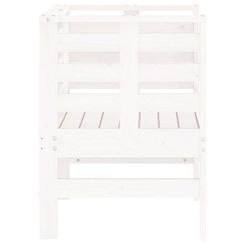  2 db fehér tömör fenyőfa kerti szék 61,5 x 53 x 71 cm