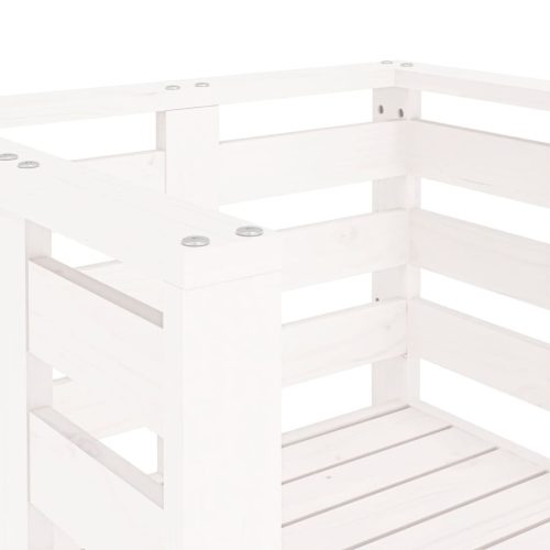  2 db fehér tömör fenyőfa kerti szék 61,5 x 53 x 71 cm