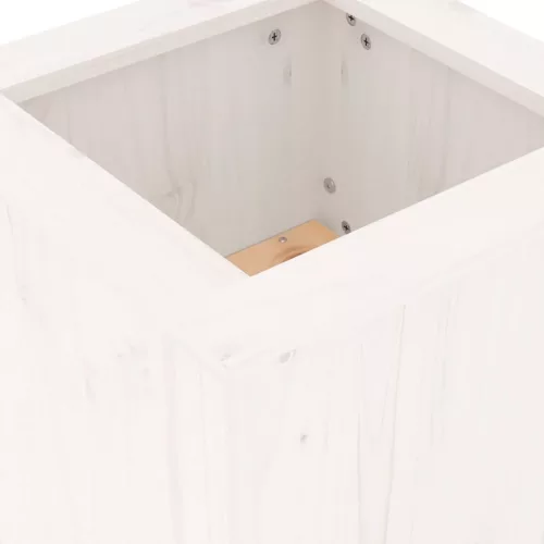  fehér tömör fenyőfa növénytartó pad 184,5x39,5x56,5 cm