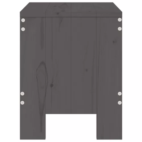  2 db szürke tömör fenyőfa ülőke 40 x 36 x 45 cm