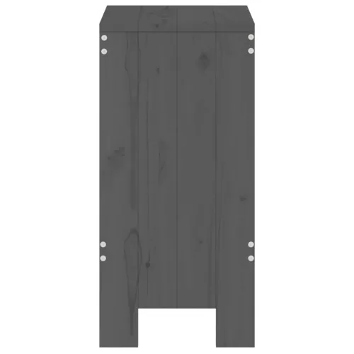  2 db szürke tömör fenyőfa bárszék 40x36x75 cm