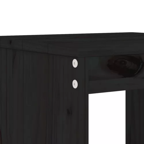  2 db fekete tömör fenyőfa bárszék 40x36x75 cm