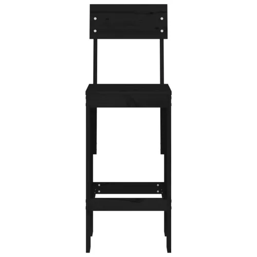  2 db fekete tömör fenyőfa ülőke 40x48,5x115,5 cm