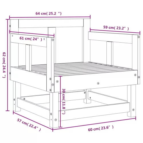  2 db tömör fenyőfa kerti szék