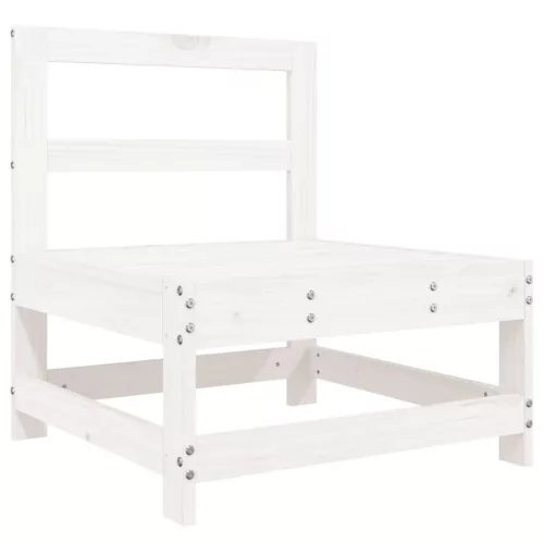  fehér tömör fenyőfa kerti középső kanapé