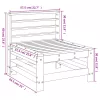  szürke tömör fenyőfa kerti középső kanapé
