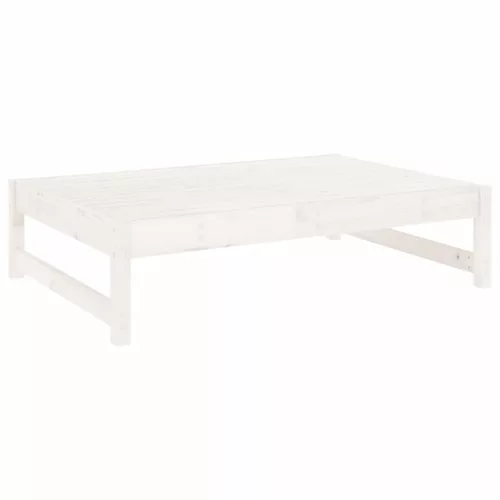  fehér tömör fenyőfa kerti lábzsámoly párnával 120x80 cm