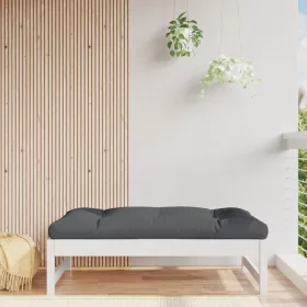    fehér tömör fenyőfa kerti lábzsámoly párnával 120x80 cm