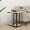  sonoma tölgy szerelt fa kisasztal kerekekkel 50 x 35 x 55,5 cm