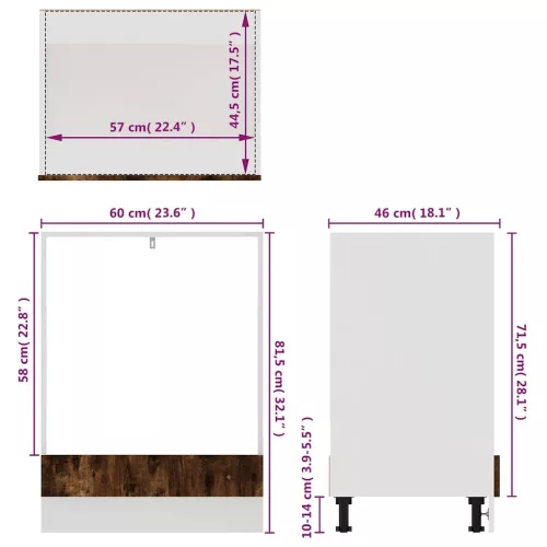  “Riga” füstös tölgy színű szerelt fa sütőszekrény