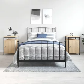    2 db sonoma tölgy színű szerelt fa éjjeliszekrény 40x42x60 cm